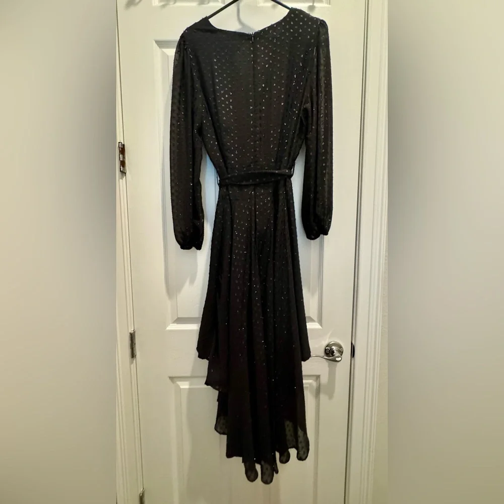 MSK Black Chiffon Dot Pattern Maxi Dress - Size XL - EUC - Only Worn Once - Picture 7 of 10
